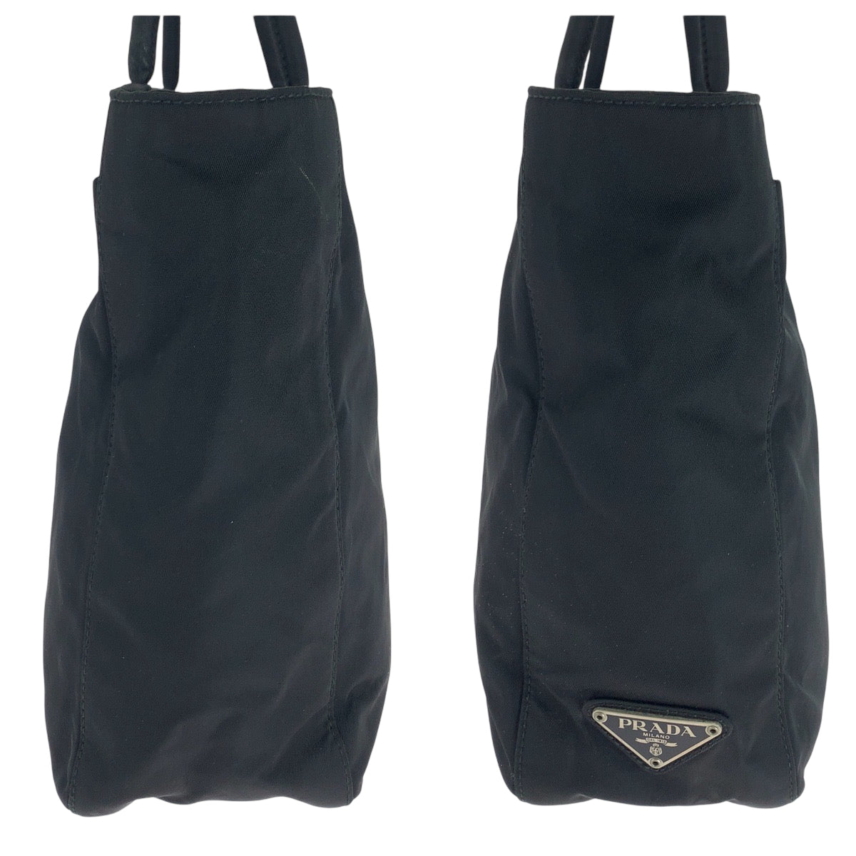 17920
PRADA プラダ テスート 三角ロゴプレート ブラック 黒 シルバー金具 ナイロン ハンドバッグ ショルダーバッグ  レディース ABP40