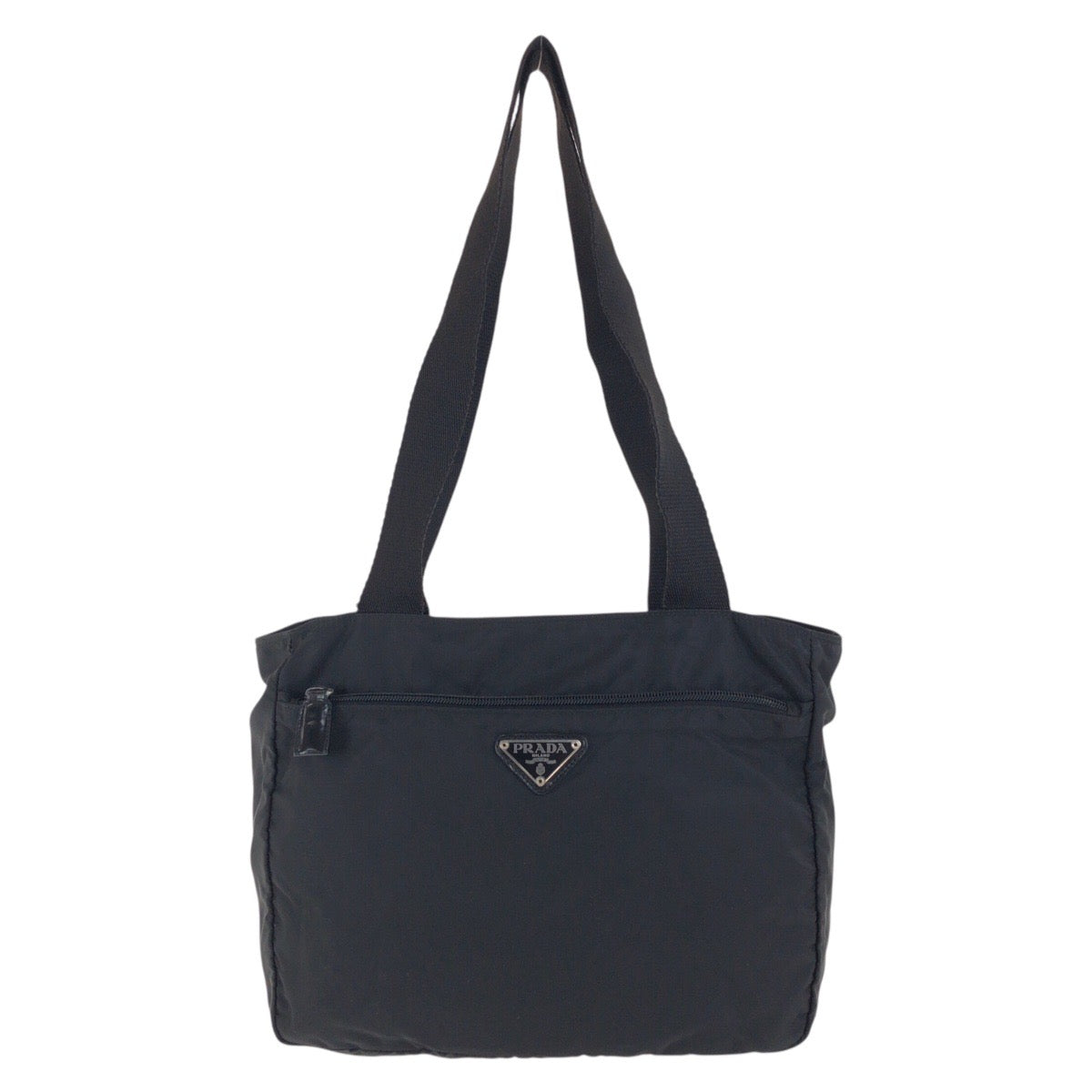 17923
PRADA プラダ テスート 三角ロゴプレート ブラック 黒 シルバー金具 ナイロン トートバッグ ショルダーバッグ  レディース ABP38