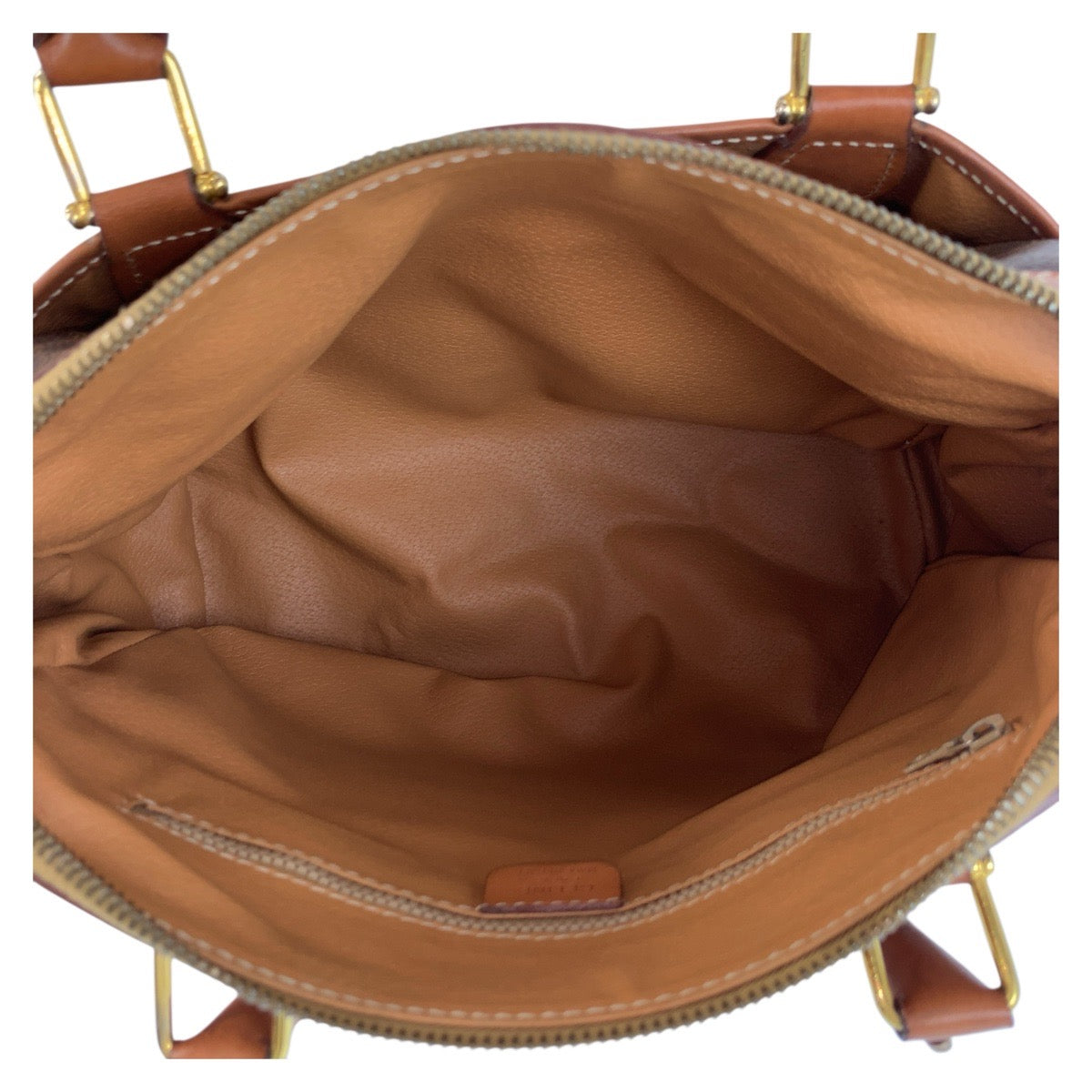 17924
CELINE セリーヌ マカダム ブラウン ゴールド金具 PVC / レザー M94 ハンドバッグ ボストンバッグ  レディース AB34