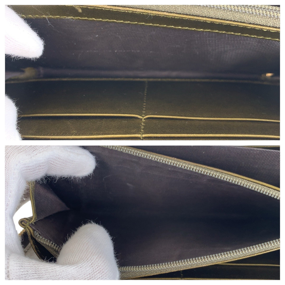 17928
GUCCI グッチ マイクログッチシマ ハート インターロッキング ゴールド エナメル / レザー 308005 長財布 ラウンドファスナー  レディース