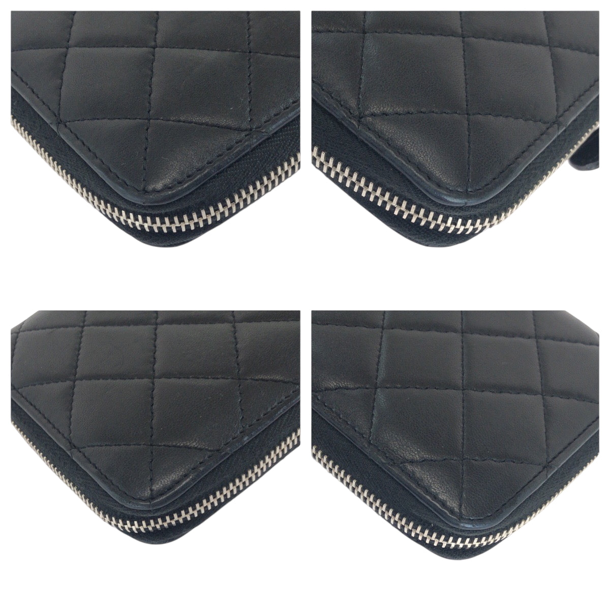 17929
CHANEL シャネル マトラッセ ココマーク ブラック 黒 シルバー金具 ラムスキン 長財布 ラウンドファスナー レディース ABP70