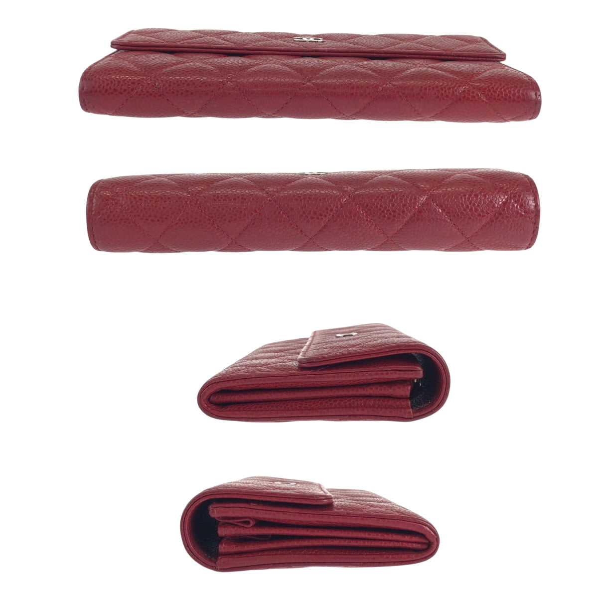 17930
CHANEL シャネル マトラッセ ココマーク レッド シルバー金具 キャビアスキン 長財布 ロングウォレット レディース ABP74