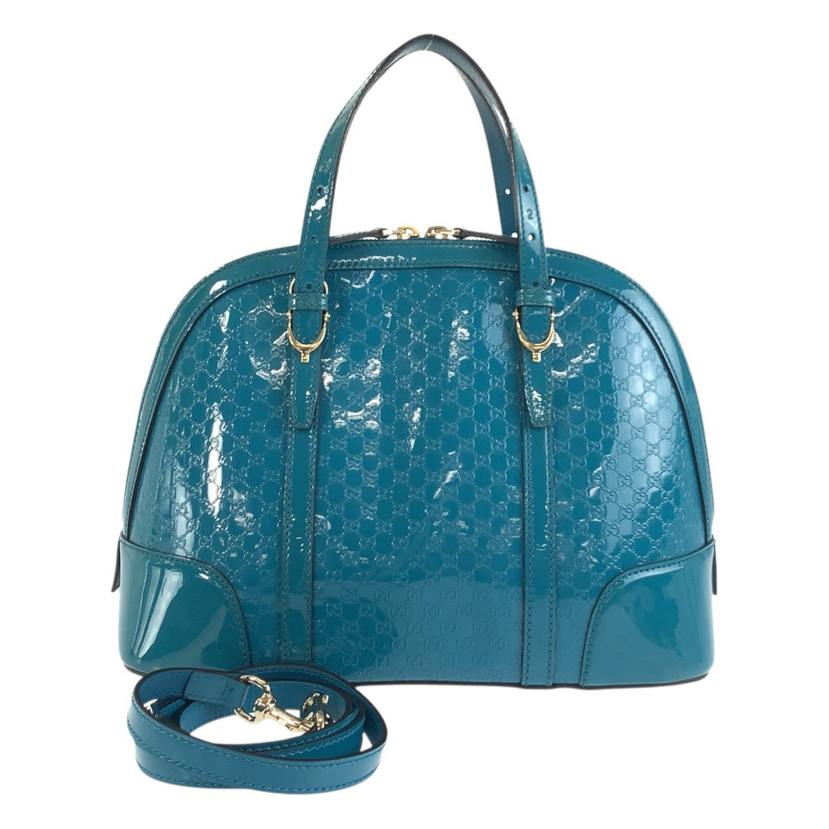 17932
GUCCI グッチ マイクログッチシマ グリーン ゴールド金具 エナメル 309617 ハンドバッグ ショルダーバッグ 2way  レディース ABP55