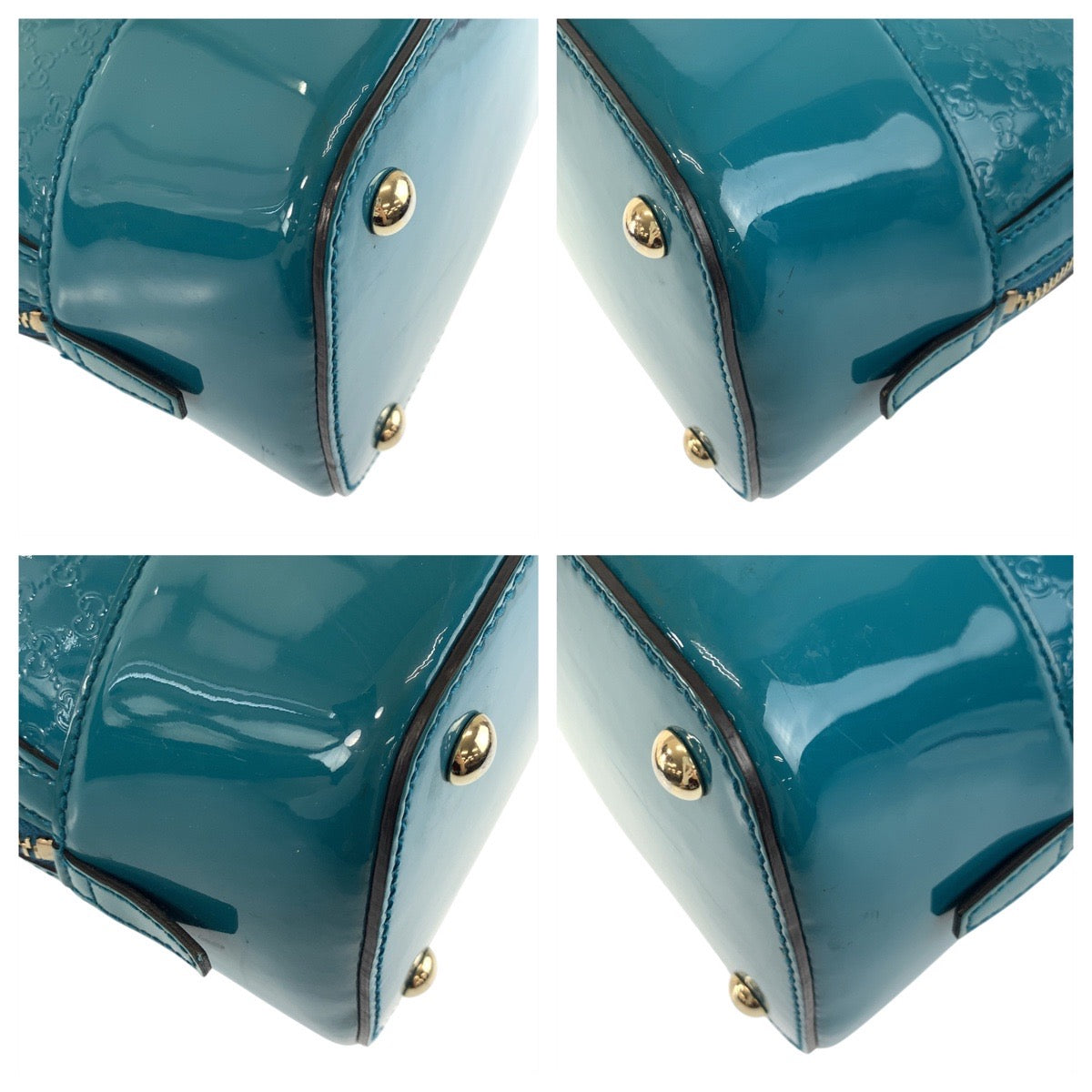 17932
GUCCI グッチ マイクログッチシマ グリーン ゴールド金具 エナメル 309617 ハンドバッグ ショルダーバッグ 2way  レディース ABP55