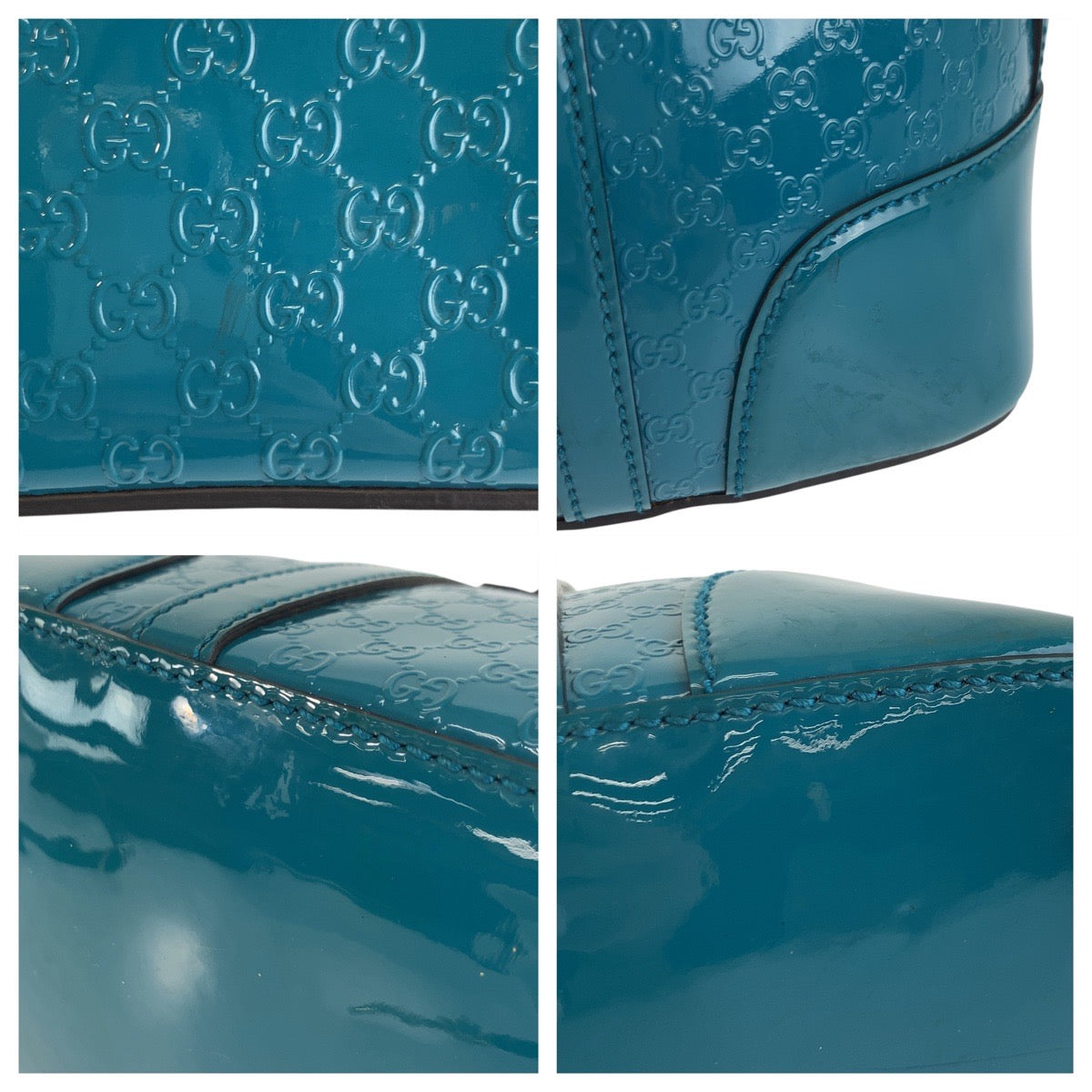 17932
GUCCI グッチ マイクログッチシマ グリーン ゴールド金具 エナメル 309617 ハンドバッグ ショルダーバッグ 2way  レディース ABP55