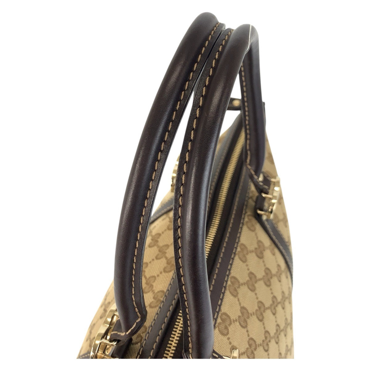 17933
GUCCI グッチ ラブリー ベージュ ブラウン ゴールド金具 GGキャンバス / レザー 257068 トートバッグ ショルダーバッグ  レディース ABP63