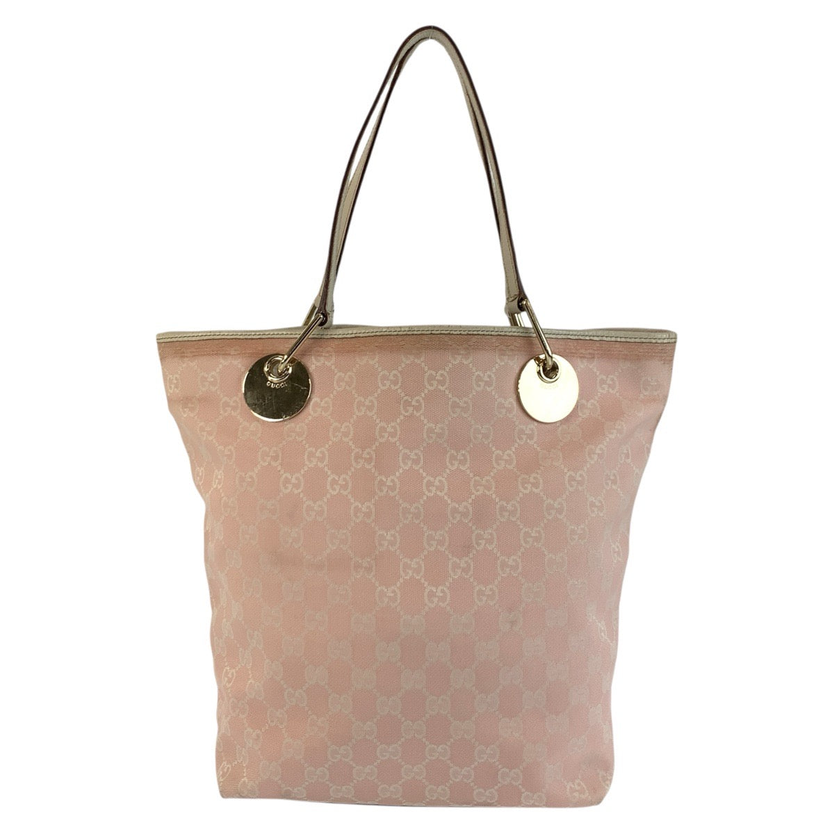 17934
GUCCI グッチ ピンク ホワイト ゴールド金具 GGキャンバス / レザー 120836 トートバッグ ショルダーバッグ  レディース AB24