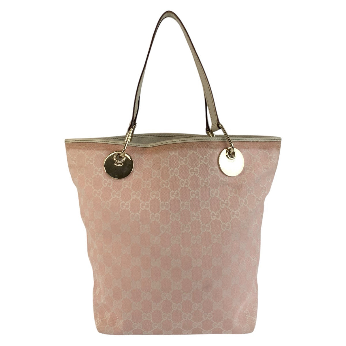 17934
GUCCI グッチ ピンク ホワイト ゴールド金具 GGキャンバス / レザー 120836 トートバッグ ショルダーバッグ  レディース AB24
