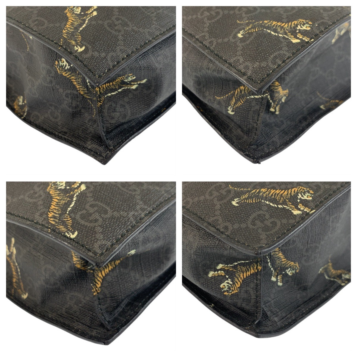 17935
GUCCI グッチ シェリーライン タイガー ブラック 黒 シルバー金具 GGスプリームキャンバス / レザー 495559 トートバッグ ショルダーバッグ 2way メンズ ABP78