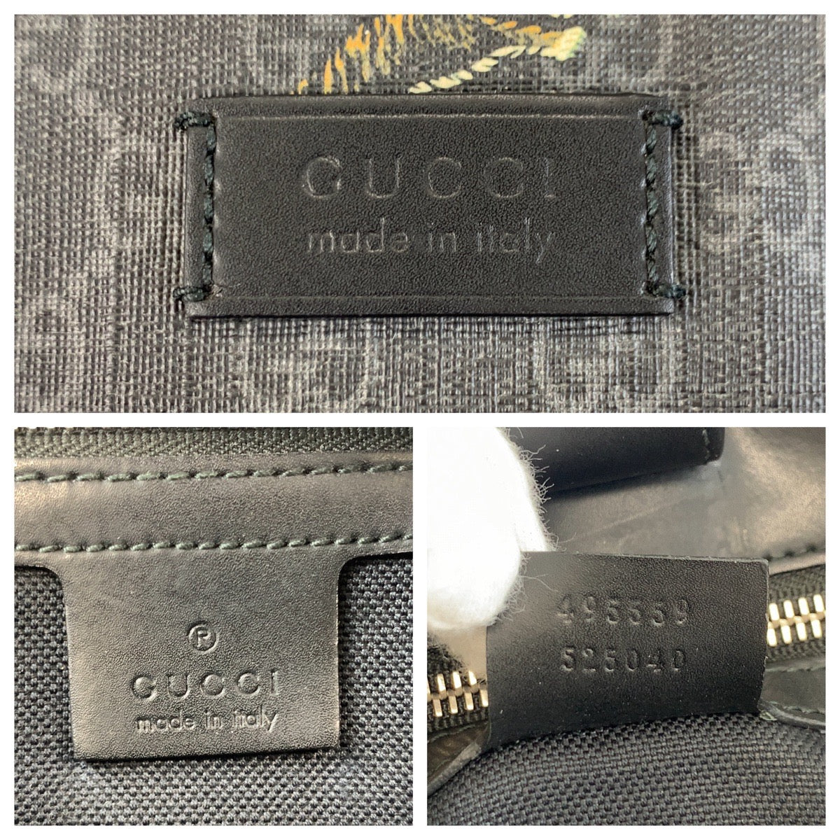 17935
GUCCI グッチ シェリーライン タイガー ブラック 黒 シルバー金具 GGスプリームキャンバス / レザー 495559 トートバッグ ショルダーバッグ 2way メンズ ABP78