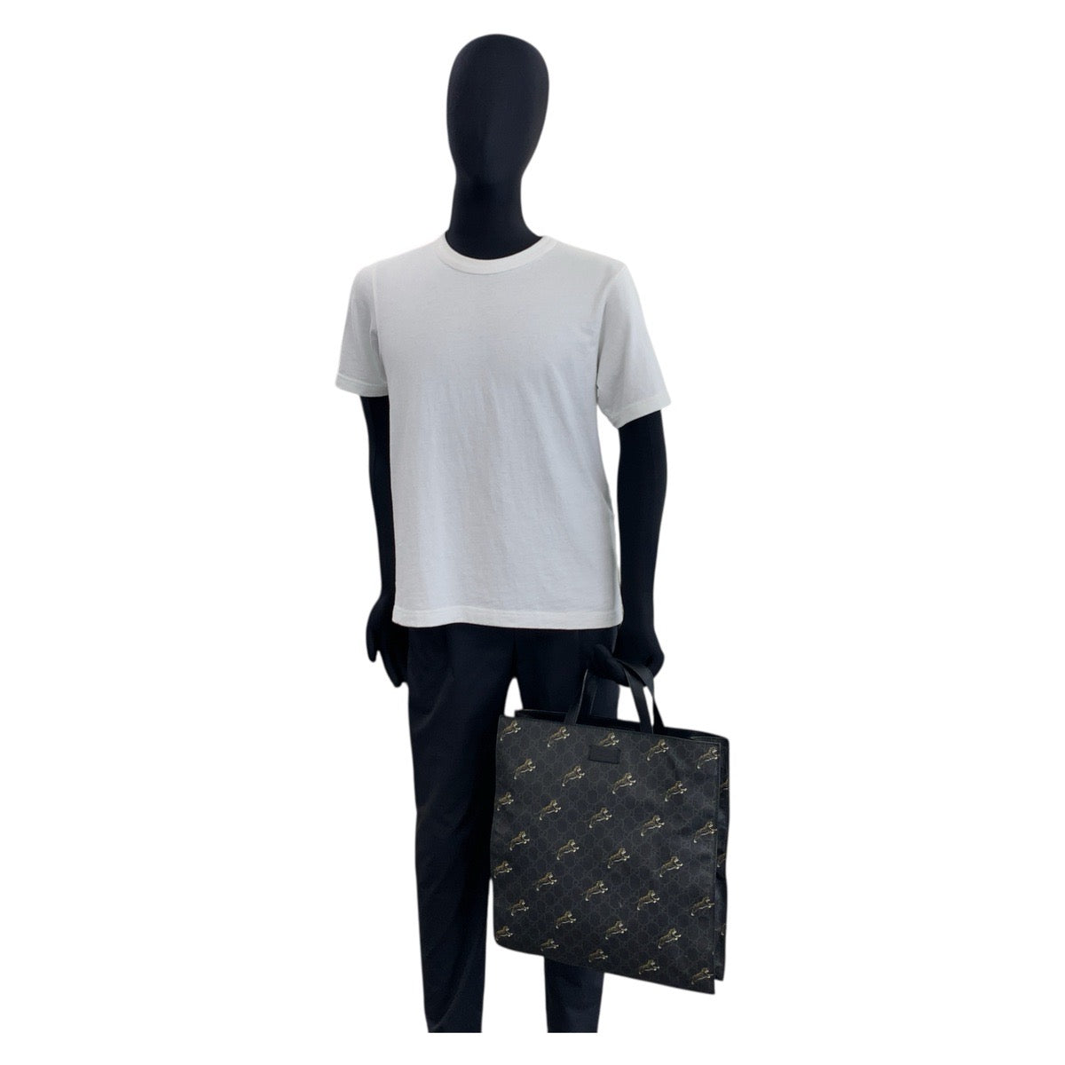 17935
GUCCI グッチ シェリーライン タイガー ブラック 黒 シルバー金具 GGスプリームキャンバス / レザー 495559 トートバッグ ショルダーバッグ 2way メンズ ABP78