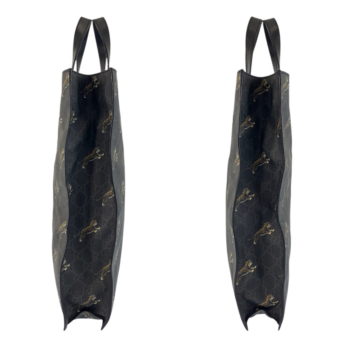 17935
GUCCI グッチ シェリーライン タイガー ブラック 黒 シルバー金具 GGスプリームキャンバス / レザー 495559 トートバッグ ショルダーバッグ 2way メンズ ABP78