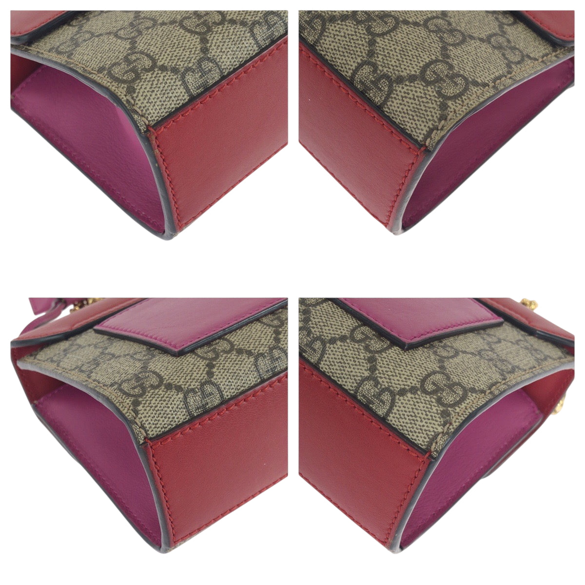 17936
GUCCI グッチ レディロック レッド ピンク ブラウン ゴールド金具 GGスプリームキャンバス 409487 チェーンショルダーバッグ ポシェット レディース ABP110