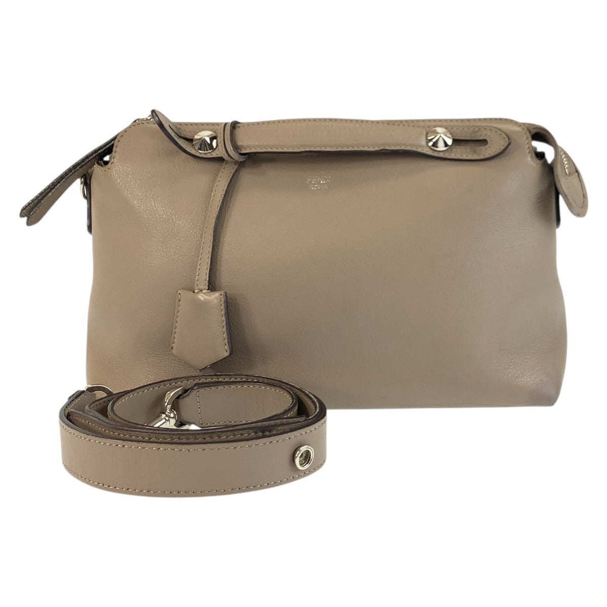 17938
FENDI フェンディ バイザウェイ ミディアム グレージュ シルバー金具 レザー ショルダーバッグ ハンドバッグ 2way  レディース AB62