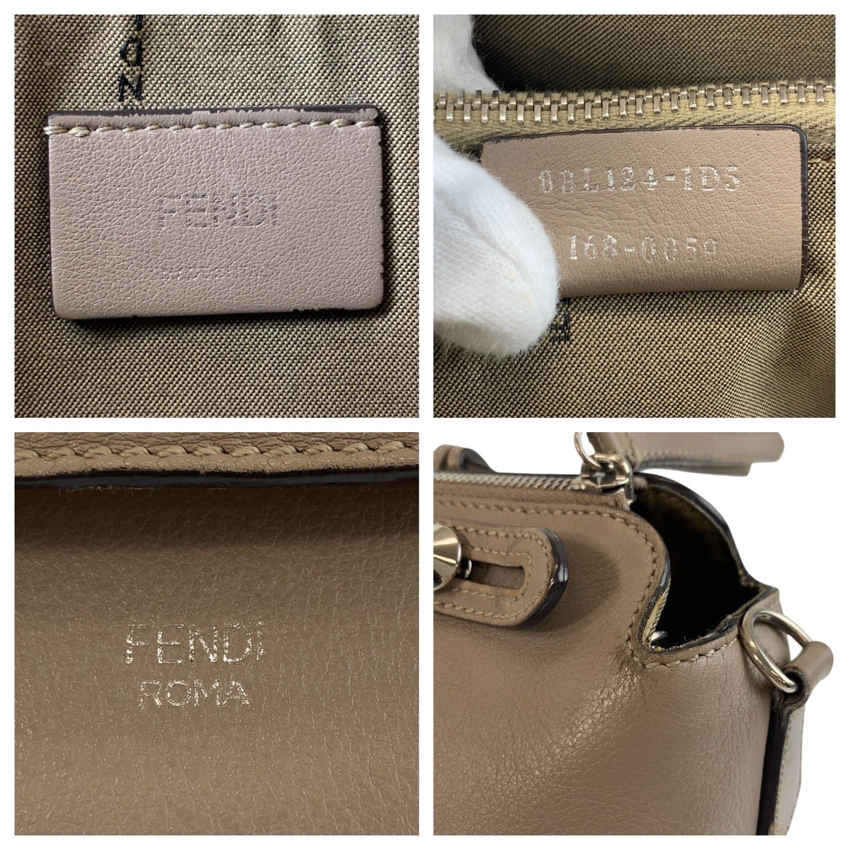 17938
FENDI フェンディ バイザウェイ ミディアム グレージュ シルバー金具 レザー ショルダーバッグ ハンドバッグ 2way  レディース AB62