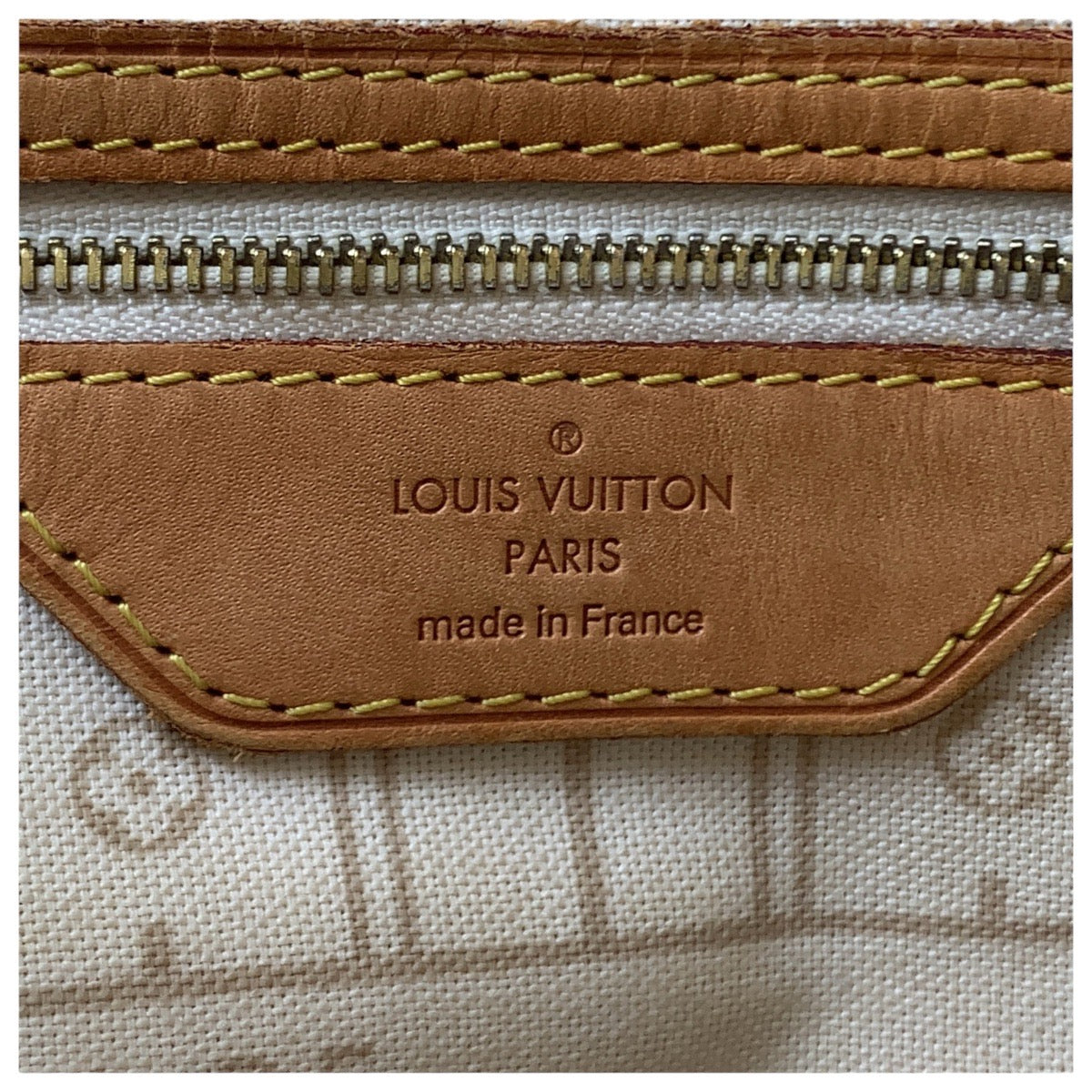 17945
LOUIS VUITTON ルイヴィトン ダミエ アズール ネヴァーフル MM ホワイト グレー ゴールド金具 PVC / レザー N51107 トートバッグ ショルダーバッグ  レディース AB90