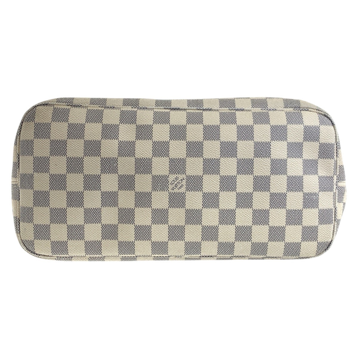 17945
LOUIS VUITTON ルイヴィトン ダミエ アズール ネヴァーフル MM ホワイト グレー ゴールド金具 PVC / レザー N51107 トートバッグ ショルダーバッグ  レディース AB90