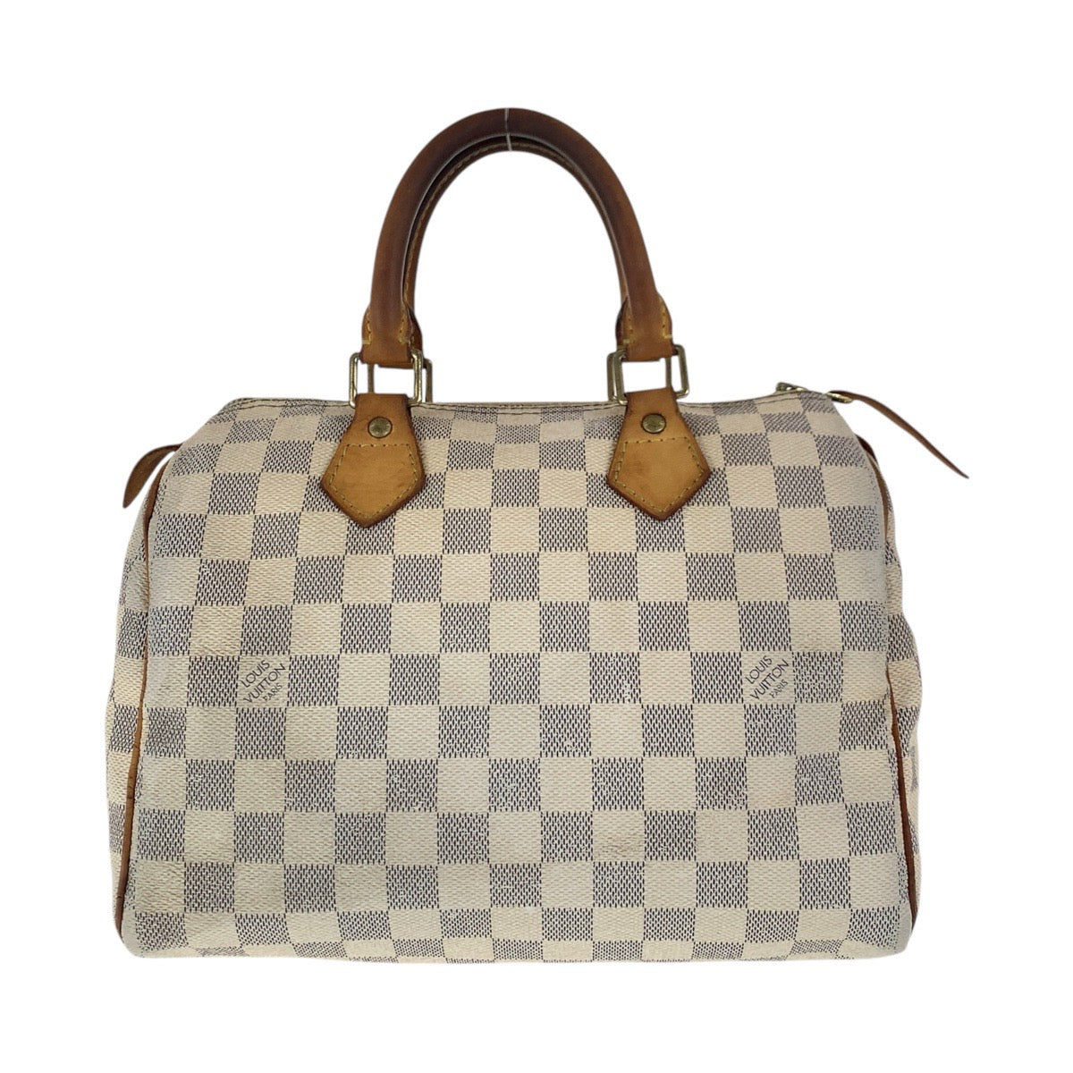 17946
LOUIS VUITTON ルイヴィトン ダミエ アズール スピーディ 25 ホワイト グレー ゴールド金具 PVC / レザー N41371 ハンドバッグ ミニボストンバッグ  レディース