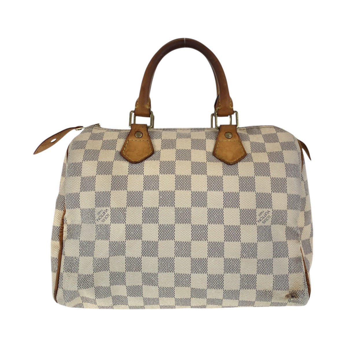 17946
LOUIS VUITTON ルイヴィトン ダミエ アズール スピーディ 25 ホワイト グレー ゴールド金具 PVC / レザー N41371 ハンドバッグ ミニボストンバッグ  レディース