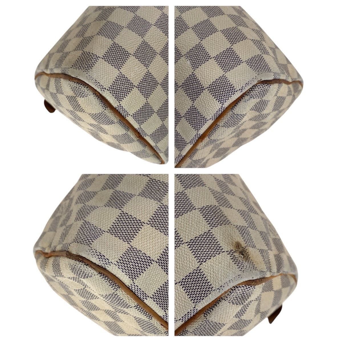 17946
LOUIS VUITTON ルイヴィトン ダミエ アズール スピーディ 25 ホワイト グレー ゴールド金具 PVC / レザー N41371 ハンドバッグ ミニボストンバッグ  レディース