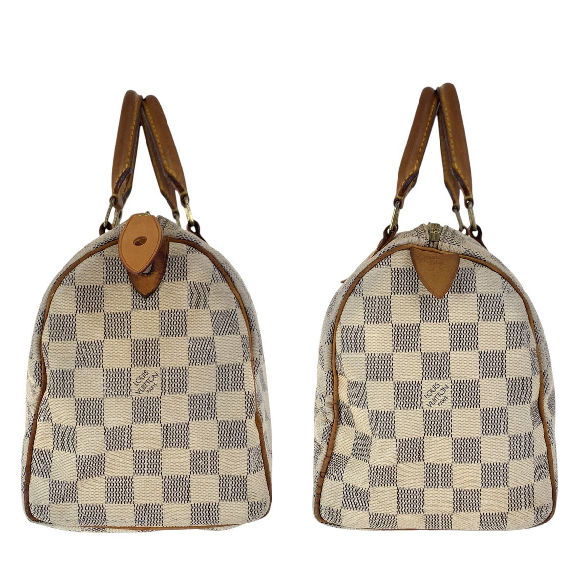 17946
LOUIS VUITTON ルイヴィトン ダミエ アズール スピーディ 25 ホワイト グレー ゴールド金具 PVC / レザー N41371 ハンドバッグ ミニボストンバッグ  レディース