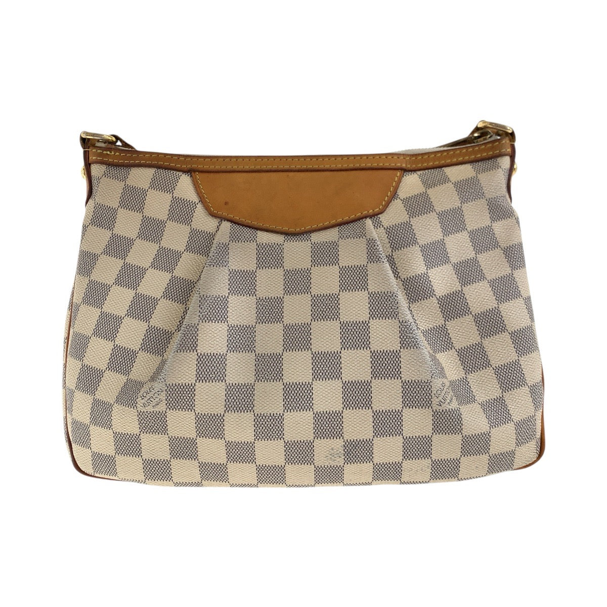 17947
LOUIS VUITTON ルイヴィトン ダミエ アズール シラクーサ PM ホワイト グレー ゴールド金具 PVC / レザー N41113 ショルダーバッグ ポシェット レディース AB54