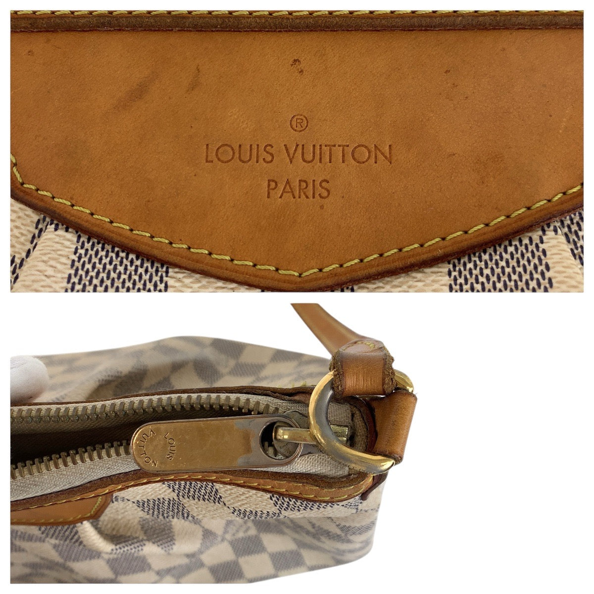 17947
LOUIS VUITTON ルイヴィトン ダミエ アズール シラクーサ PM ホワイト グレー ゴールド金具 PVC / レザー N41113 ショルダーバッグ ポシェット レディース AB54