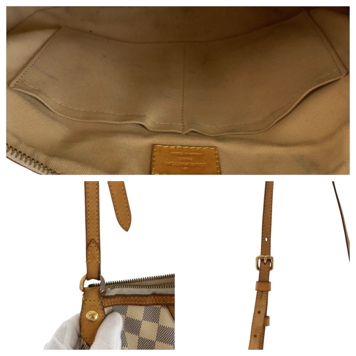 17947
LOUIS VUITTON ルイヴィトン ダミエ アズール シラクーサ PM ホワイト グレー ゴールド金具 PVC / レザー N41113 ショルダーバッグ ポシェット レディース AB54