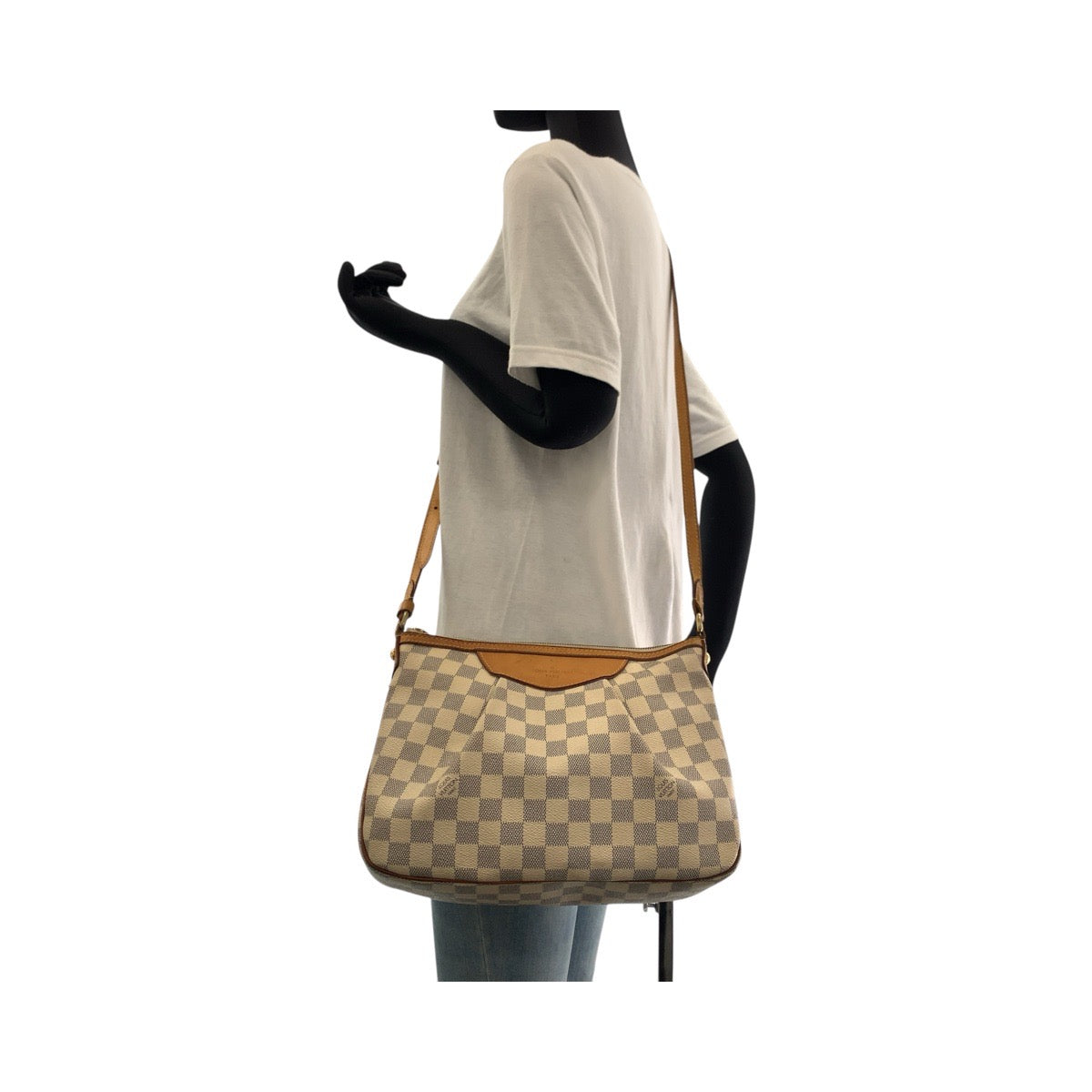 17947
LOUIS VUITTON ルイヴィトン ダミエ アズール シラクーサ PM ホワイト グレー ゴールド金具 PVC / レザー N41113 ショルダーバッグ ポシェット レディース AB54