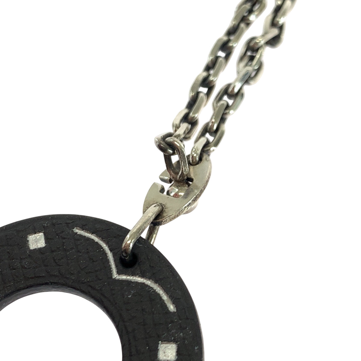 18041
HERMES エルメス 馬蹄 ホースシュー 男女兼用 オレンジ チャコール シルバー金具 レザー / シルバー925 バッグチャーム キーホルダー 925刻印 メンズ ABP40