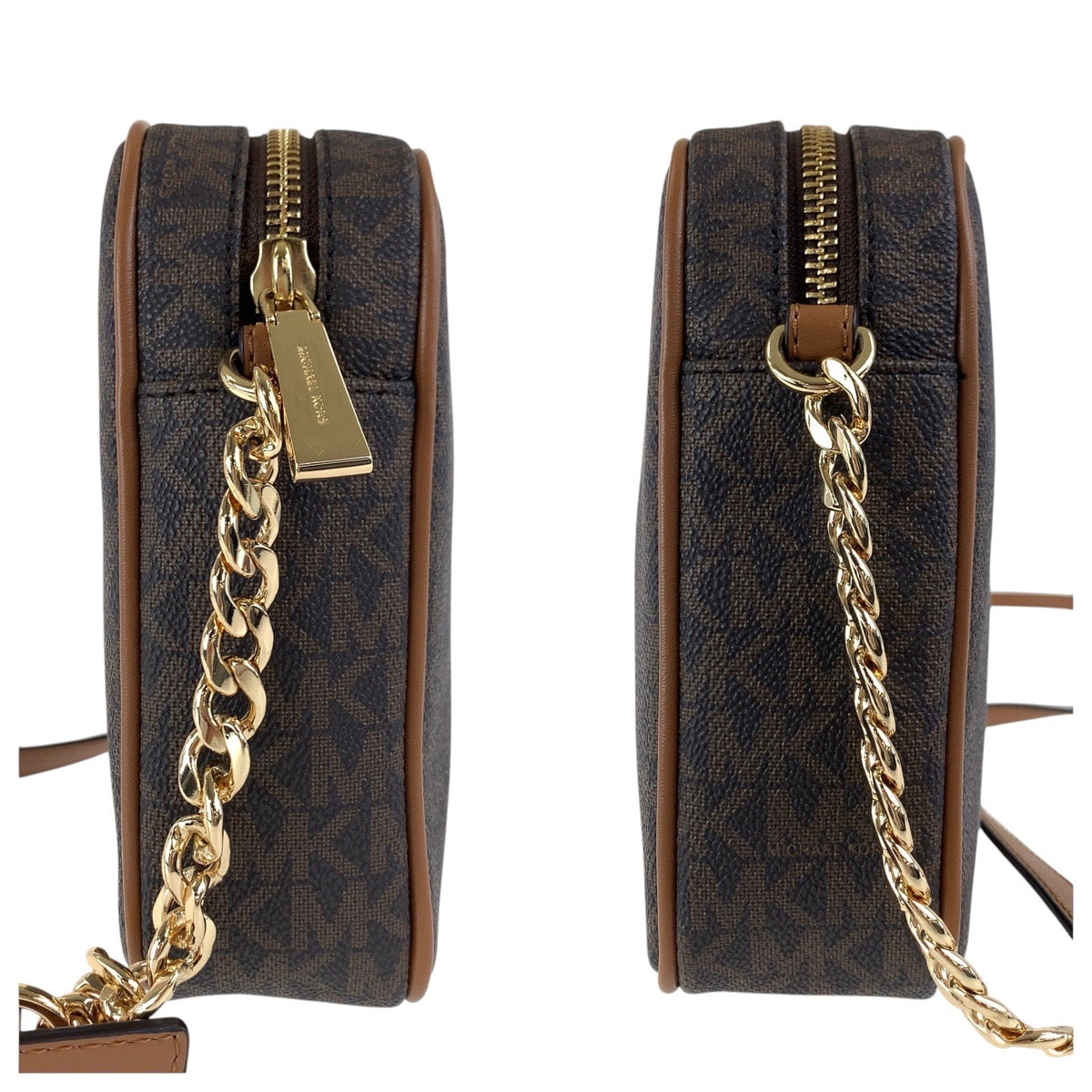 18042
Michael Kors マイケルコース ブラウン ゴールド金具 PVC / レザー ショルダーバッグ ポシェット レディース SA19