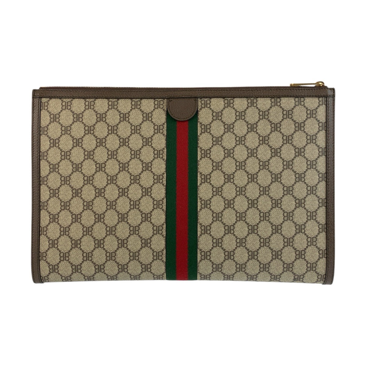 18045
BALENCIAGA バレンシアガ GUCCIコラボ ザハッカープロジェクト ベージュ ブラウン ゴールド金具 GGスプリームキャンバス / レザー 680381 クラッチバッグ セカンドバッグ ドキュメントケース メンズ SA85