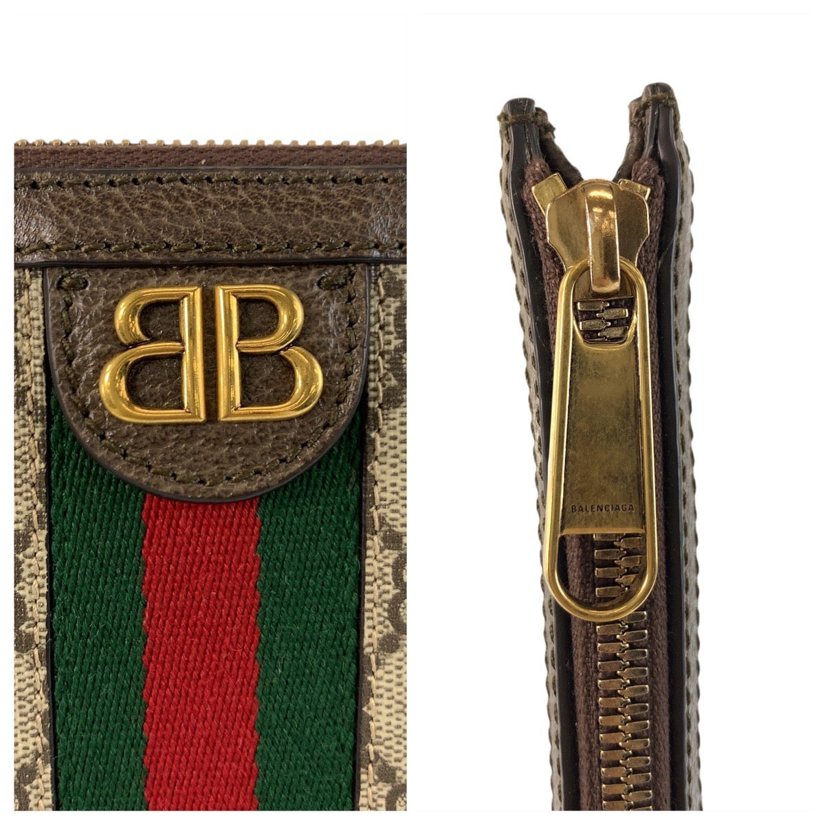 18045
BALENCIAGA バレンシアガ GUCCIコラボ ザハッカープロジェクト ベージュ ブラウン ゴールド金具 GGスプリームキャンバス / レザー 680381 クラッチバッグ セカンドバッグ ドキュメントケース メンズ SA85
