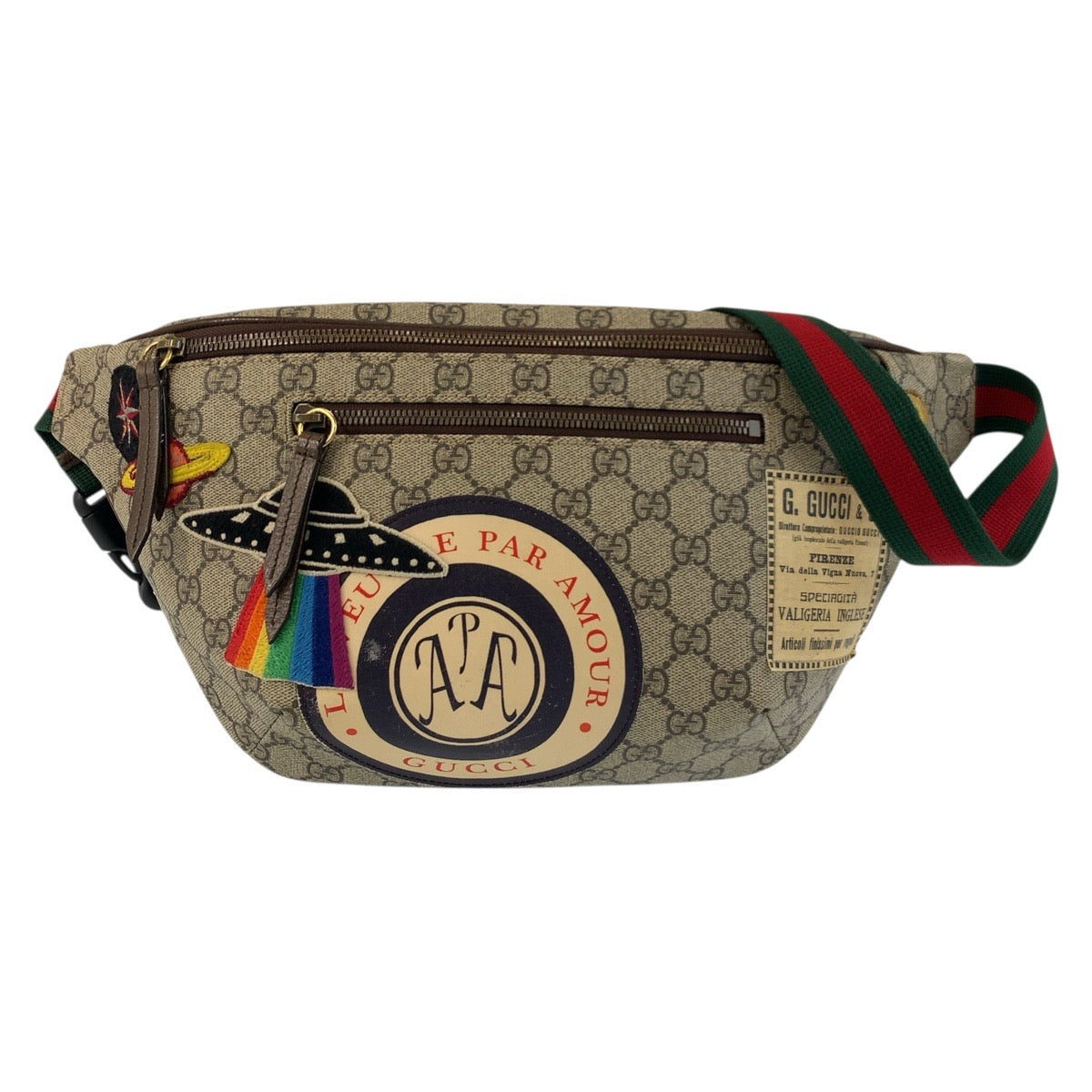 18046
GUCCI グッチ クーリエ シェリーライン ベージュ ブラウン ゴールド金具 GGスプリームキャンバス 529711 ボディバッグ ウエストバッグ  メンズ A78