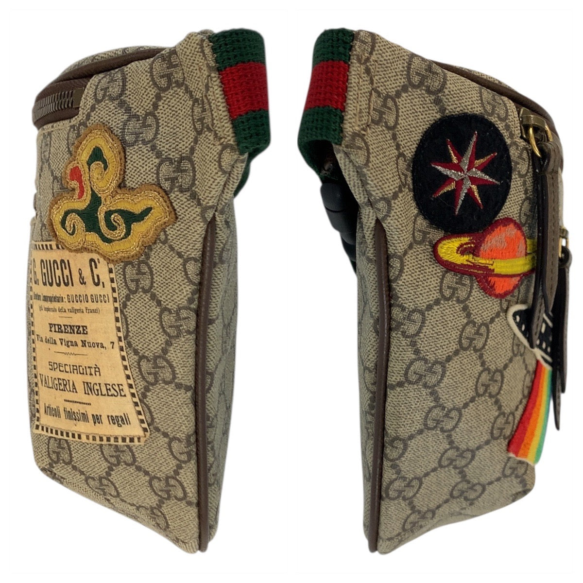 18046
GUCCI グッチ クーリエ シェリーライン ベージュ ブラウン ゴールド金具 GGスプリームキャンバス 529711 ボディバッグ ウエストバッグ  メンズ A78