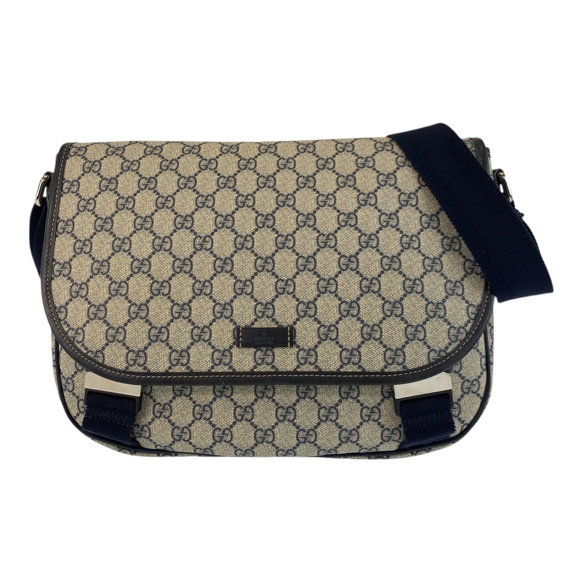 18047
GUCCI グッチ グレー ネイビー シルバー金具 GGスプリームキャンバス 201732 ショルダーバッグ メッセンジャーバッグ  メンズ ABP67