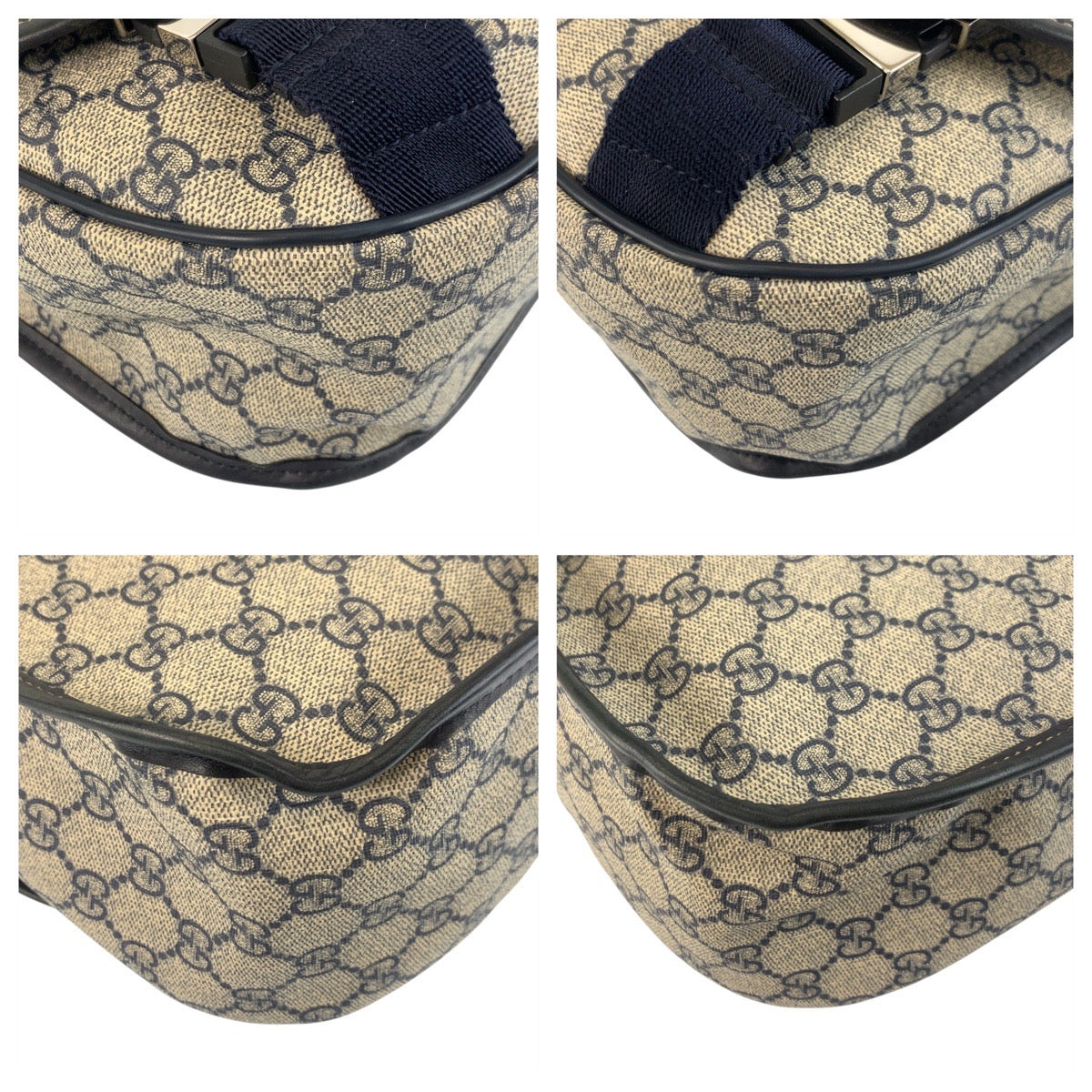 18047
GUCCI グッチ グレー ネイビー シルバー金具 GGスプリームキャンバス 201732 ショルダーバッグ メッセンジャーバッグ  メンズ ABP67