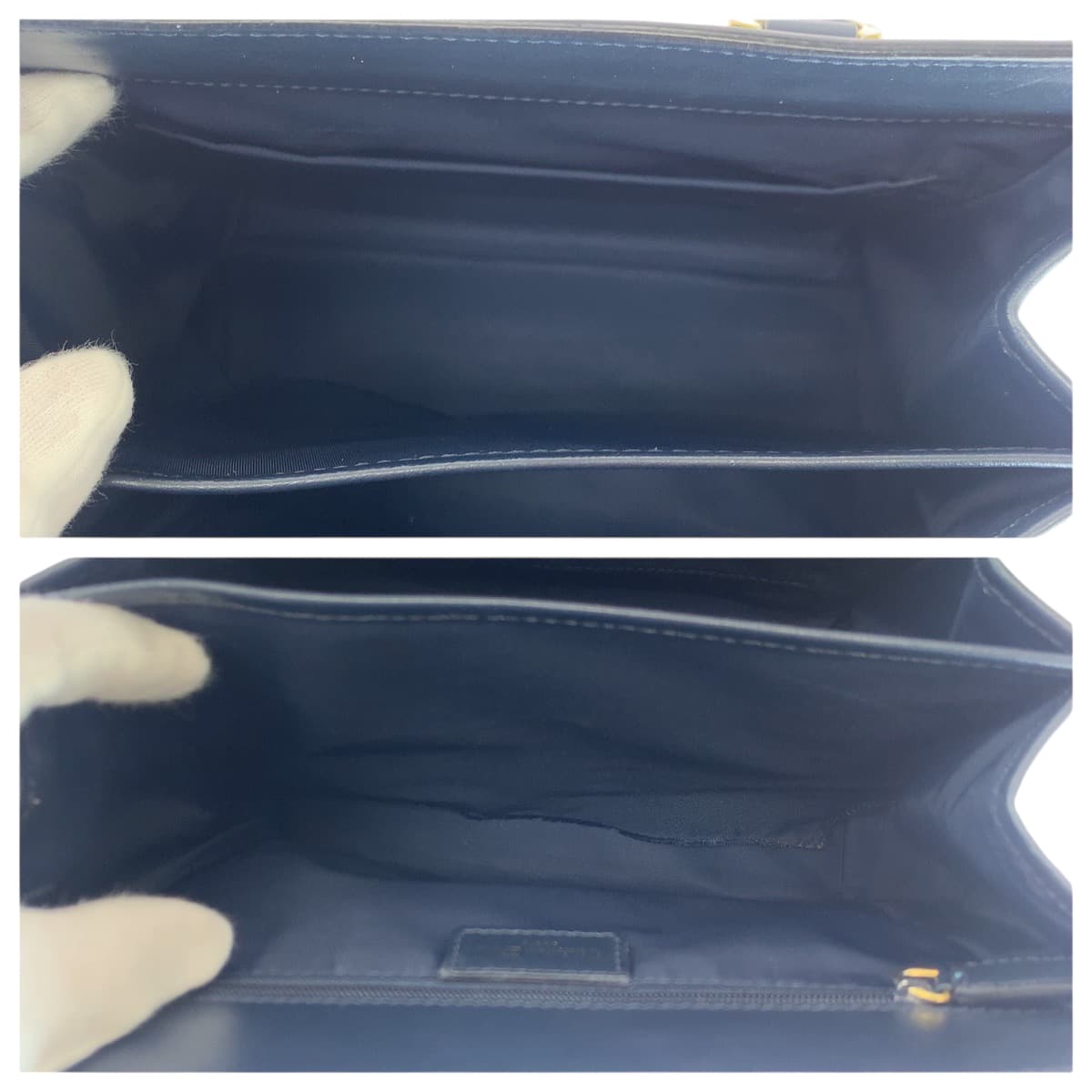 18050
Dior ディオール ヴィンテージ トロッター ネイビー ゴールド金具 キャンバス / レザー トートバッグ ハンドバッグ  レディース A85