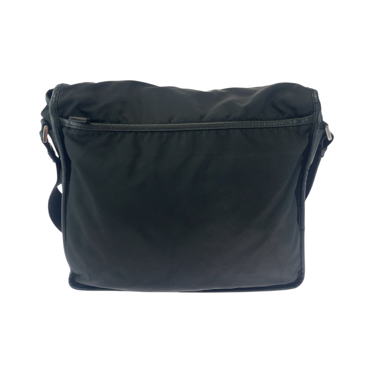 18051
PRADA プラダ テスート 三角ロゴプレート 男女兼用 ブラック 黒 シルバー金具 ナイロン V166 ショルダーバッグ メッセンジャーバッグ  レディース ABP43