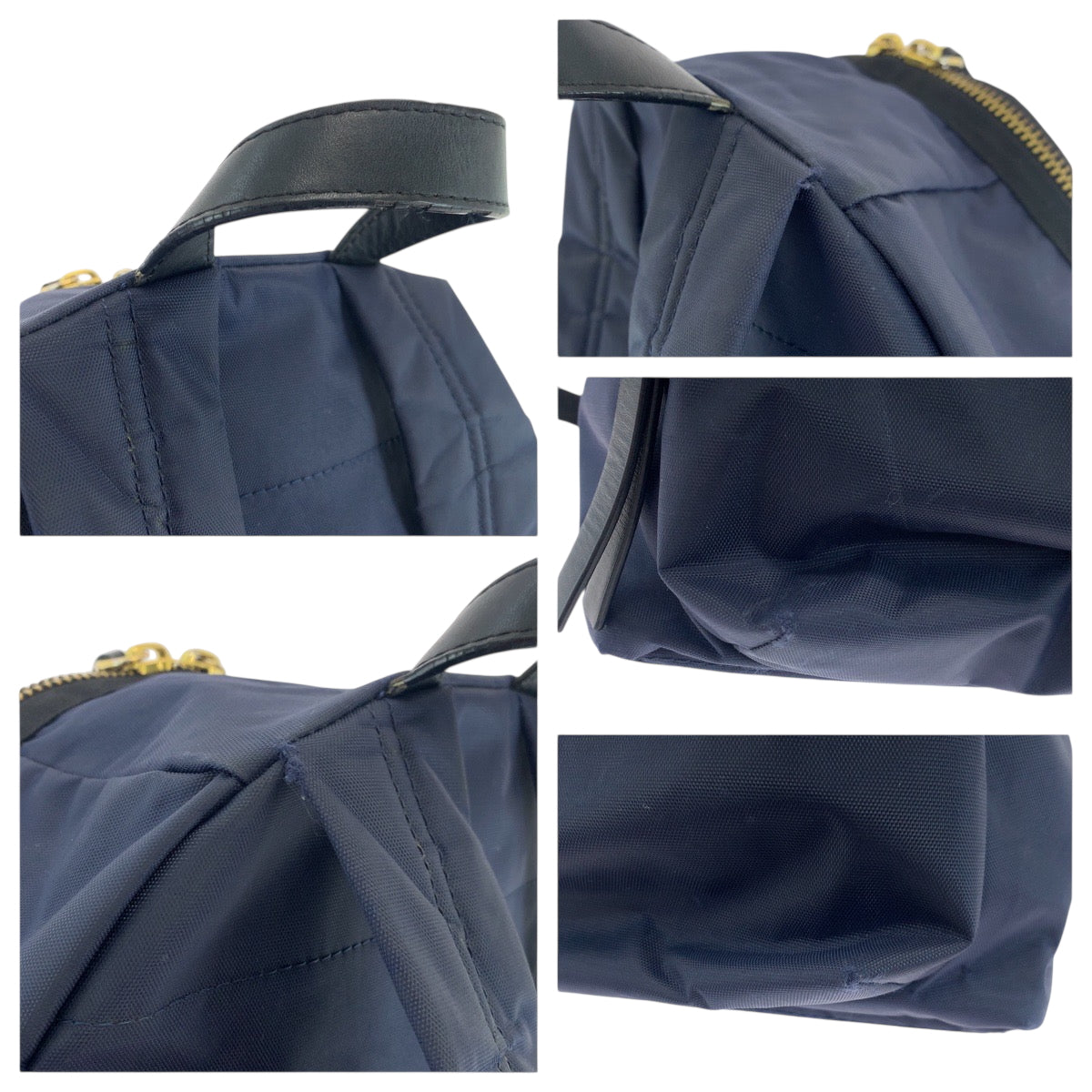 18052
MARC JACOBS マークジェイコブス ミッドナイトブルー ブルー ゴールド金具 ナイロン リュックサック バックパック  レディース AB16