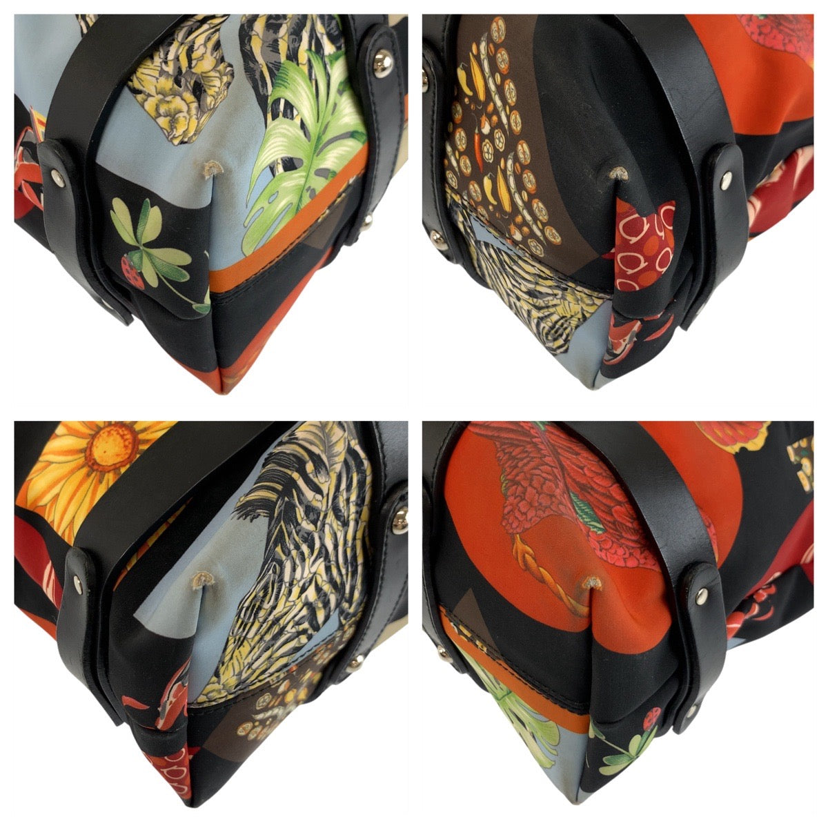 18057
Salvatore Ferragamo サルヴァトーレフェラガモ ブラック 黒 マルチカラー シルバー金具 ナイロン / レザー AU-21/6408 トートバッグ ショルダーバッグ  レディース AB40