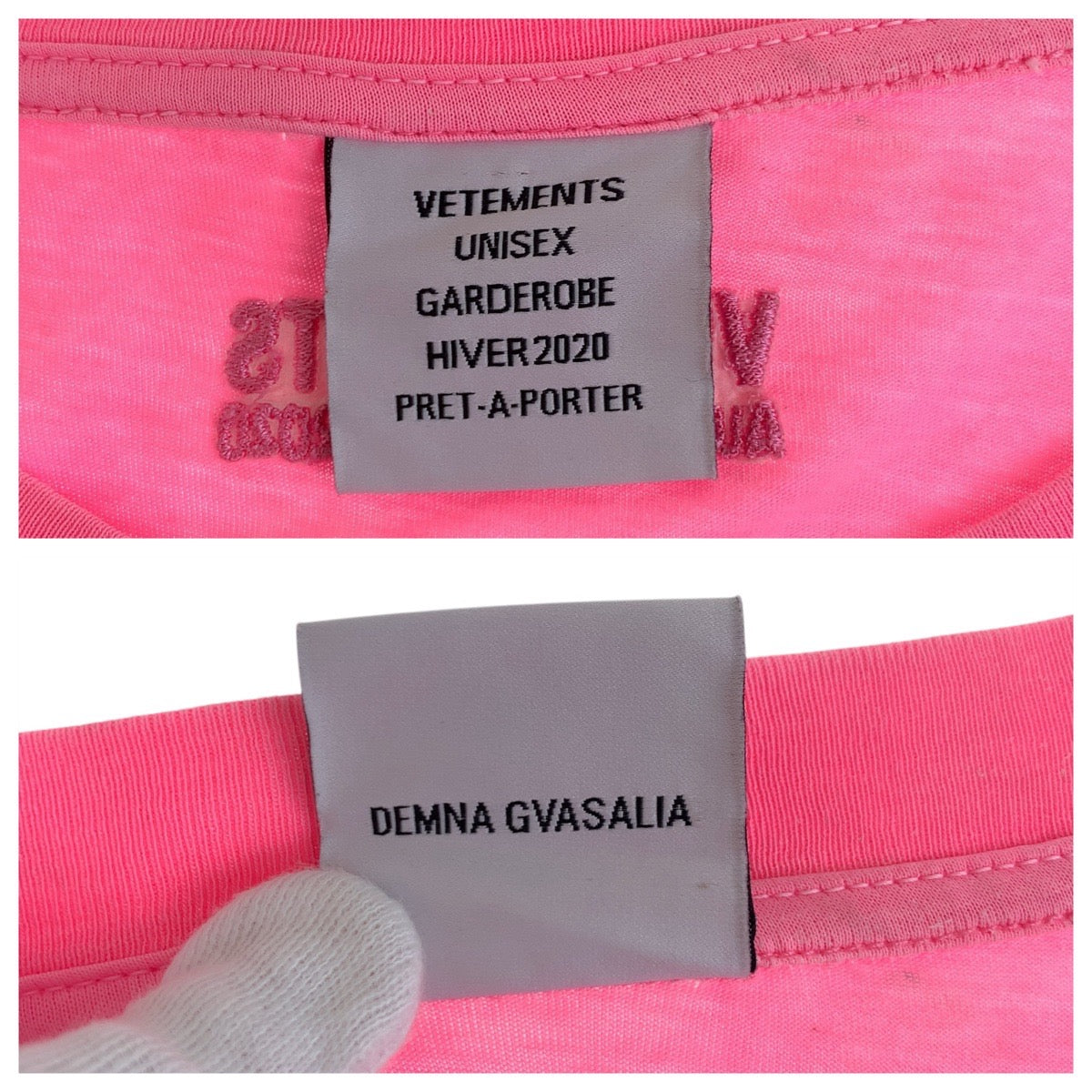 18059
VETEMENTS ヴェトモン ミルク＆クッキー カップル サイズU ピンク コットン 半袖Tシャツ オーバーサイズ 男女兼用  メンズ ABP40