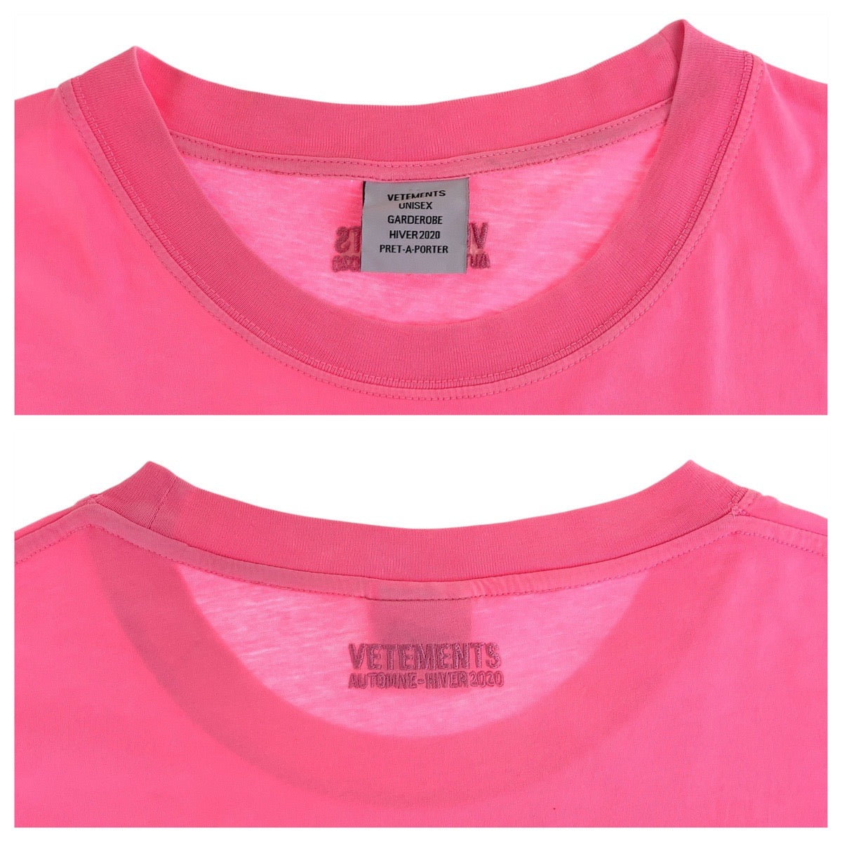 18059
VETEMENTS ヴェトモン ミルク＆クッキー カップル サイズU ピンク コットン 半袖Tシャツ オーバーサイズ 男女兼用  メンズ ABP40