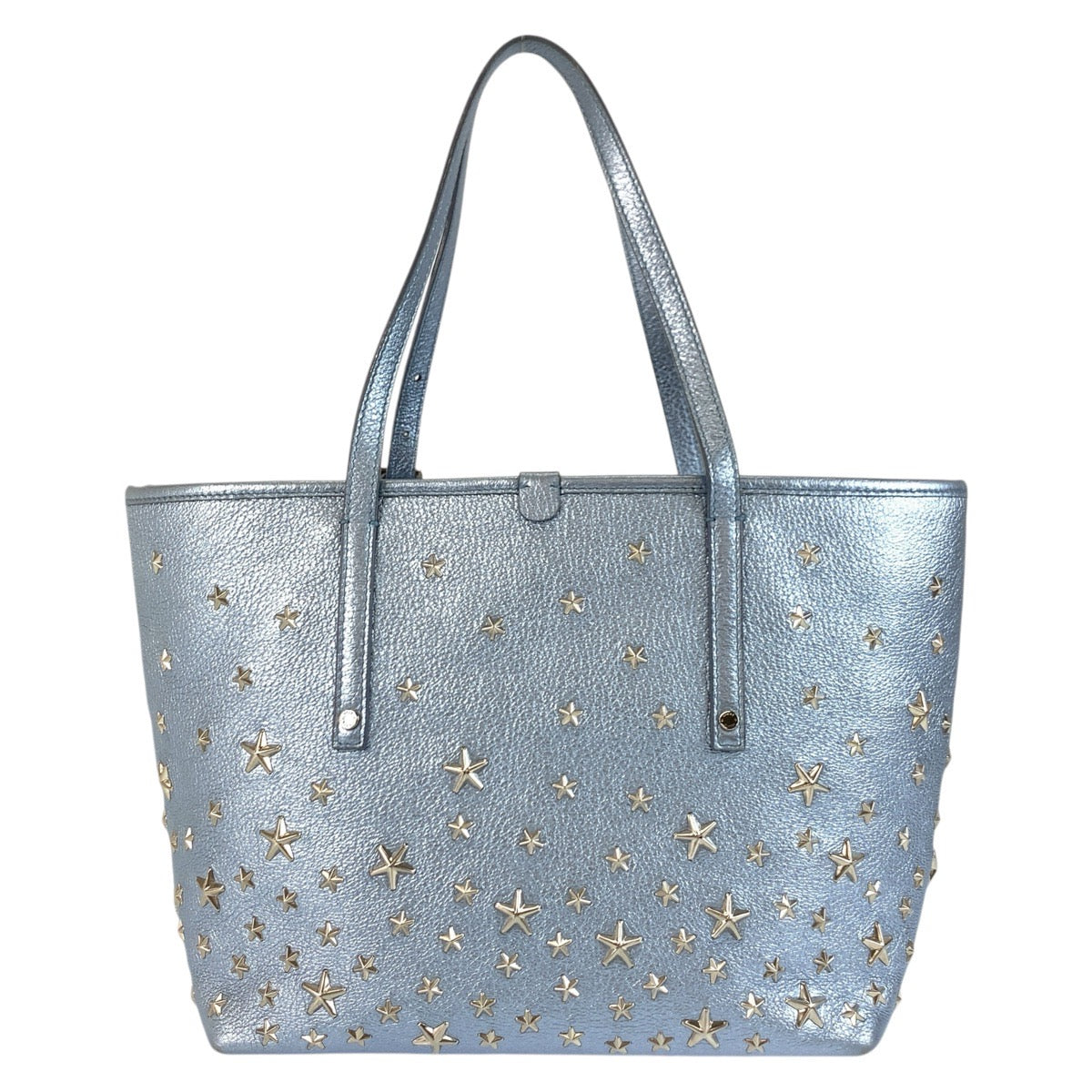 18063
JIMMY CHOO ジミーチュウ スタースタッズ サシャ ブルー シルバー金具 レザー トートバッグ ハンドバッグ  レディース ABP46