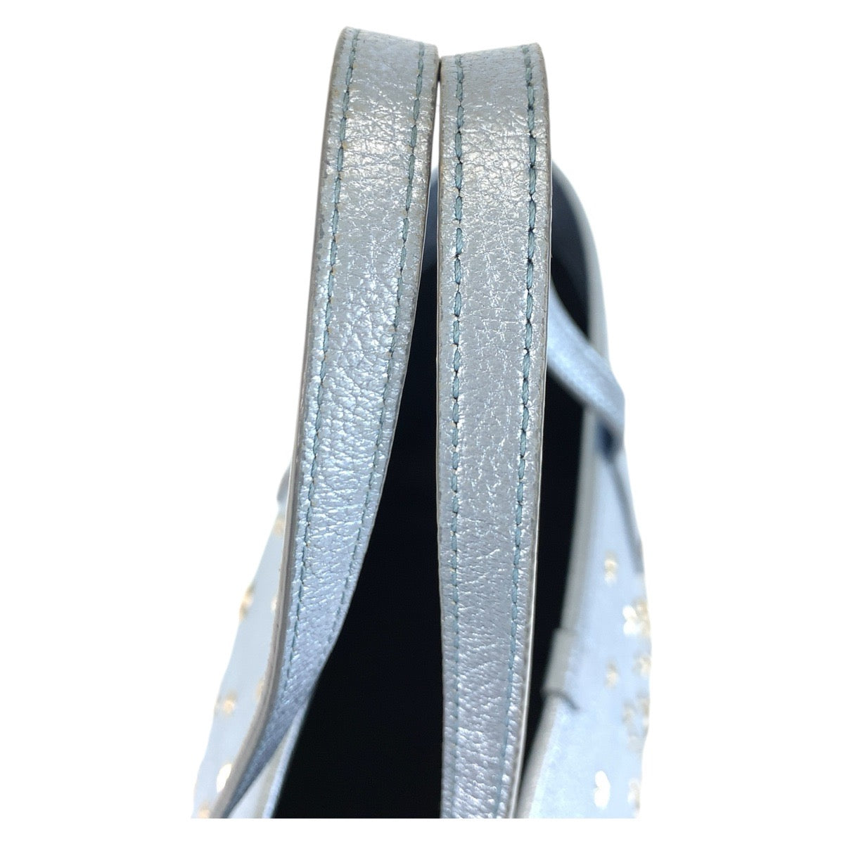 18063
JIMMY CHOO ジミーチュウ スタースタッズ サシャ ブルー シルバー金具 レザー トートバッグ ハンドバッグ  レディース ABP46