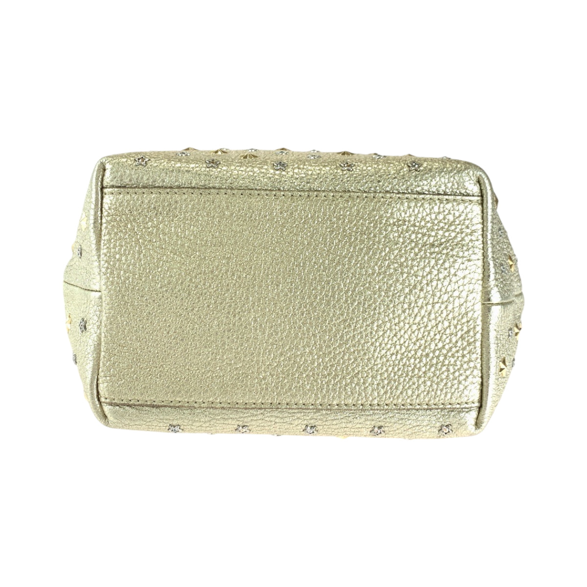 18064
JIMMY CHOO ジミーチュウ ミニサラ スタースタッズ ゴールド ゴールド金具 レザー ハンドバッグ トートバッグ  レディース A50