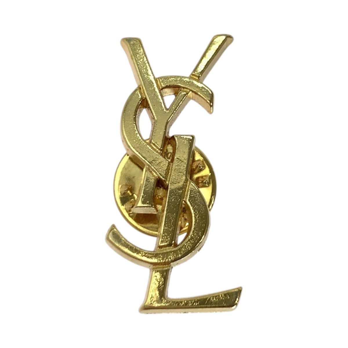18078
YVES SAINT LAURENT イヴ サンローラン YSL ゴールド メタル ピンバッジ ブローチ  レディース