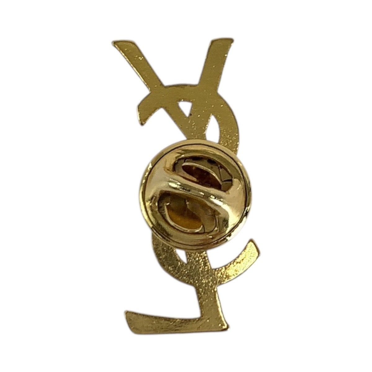 18078
YVES SAINT LAURENT イヴ サンローラン YSL ゴールド メタル ピンバッジ ブローチ  レディース