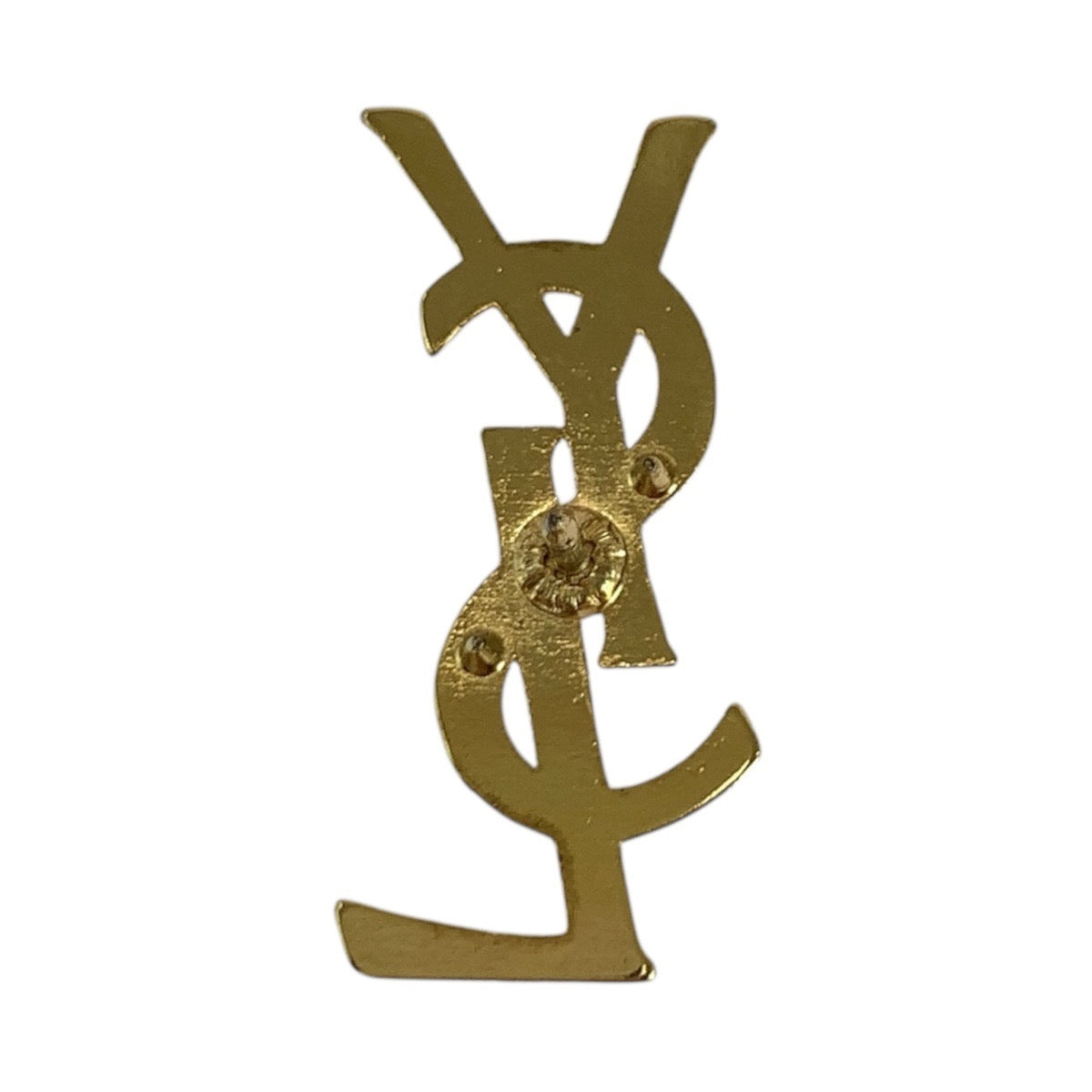 18078
YVES SAINT LAURENT イヴ サンローラン YSL ゴールド メタル ピンバッジ ブローチ  レディース