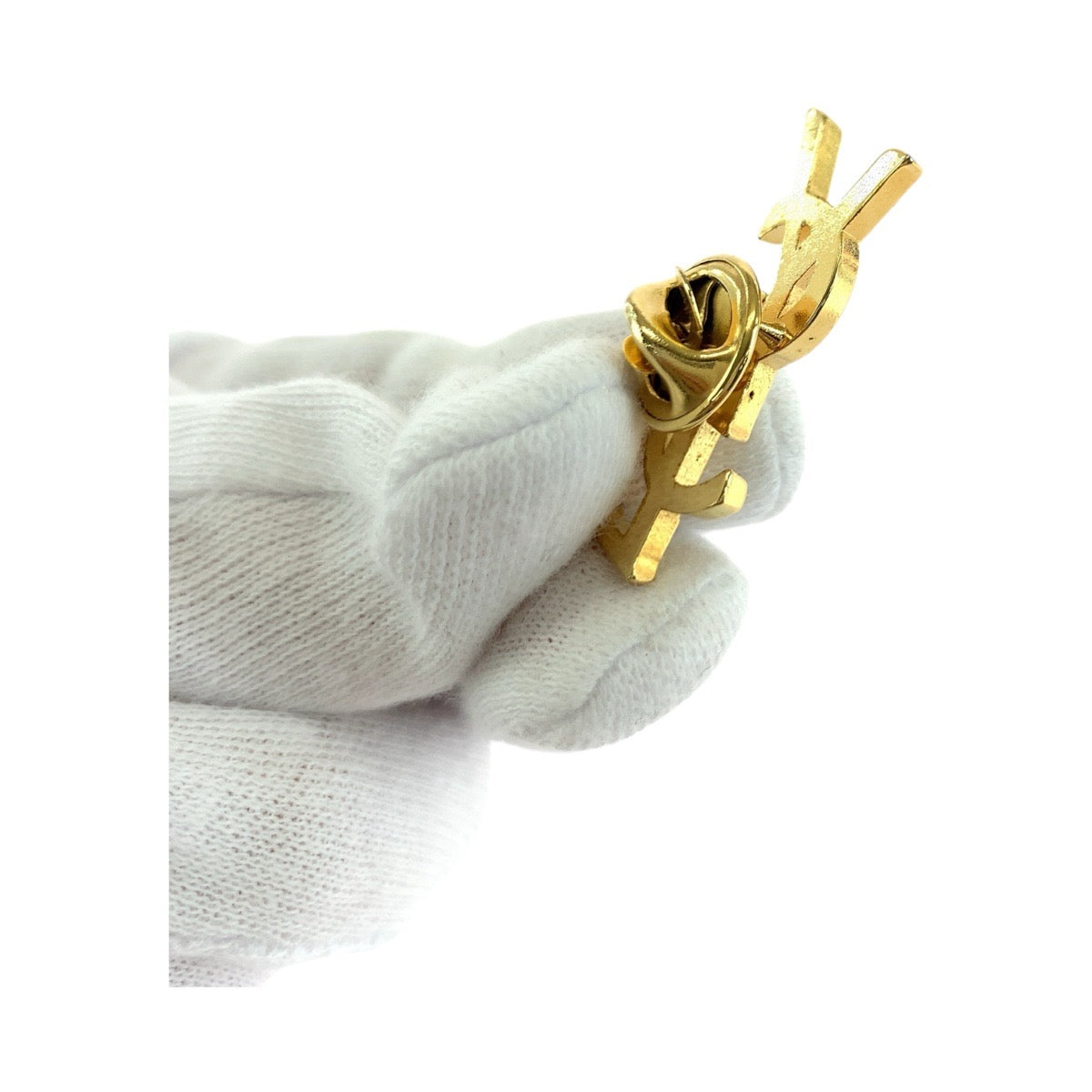 18078
YVES SAINT LAURENT イヴ サンローラン YSL ゴールド メタル ピンバッジ ブローチ  レディース